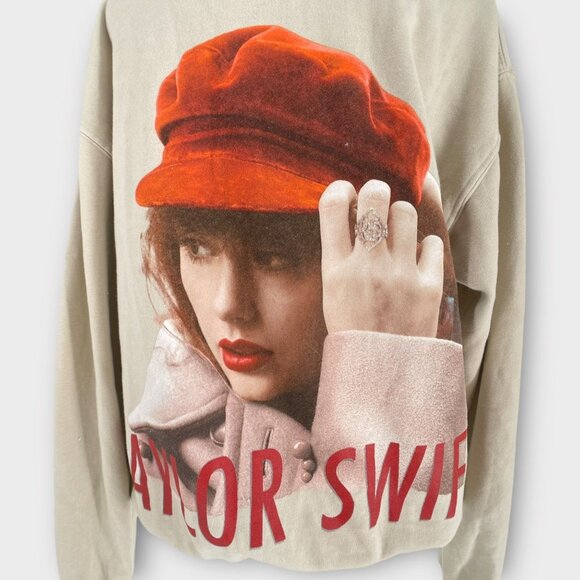 Taylor Swift RED TV Taylors Version Oversized Sweatshirt Beige Hoodie XS - Picture 6 of 11